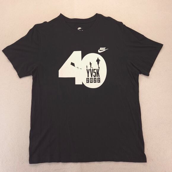 Nike YV5K 40 2022 Casual Crew Neck Short Sleeve Shirt Mens Size L Black - Picture 2 of 8